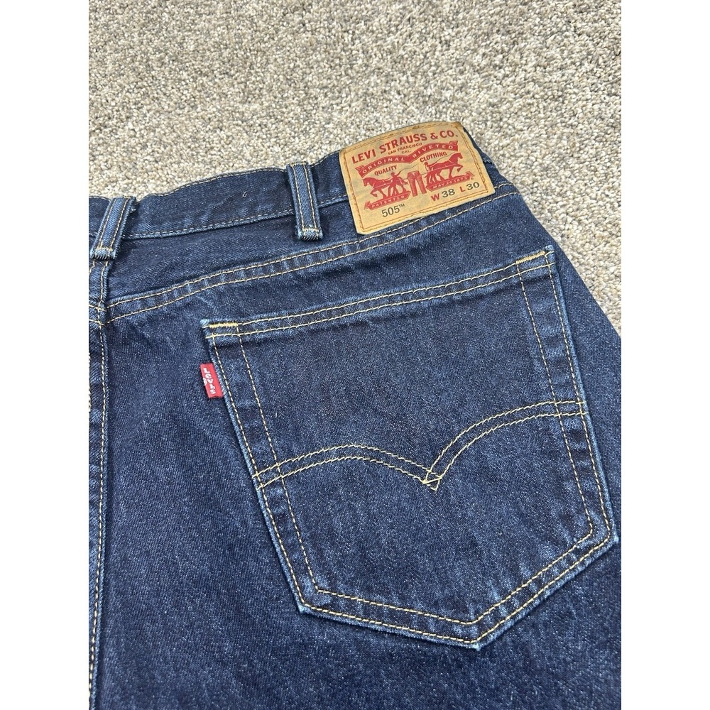 LEVI'S BLUE JEANS 505 38X30 REGULAR FIT STRAIGHT CLASSIC COTTON DENIM